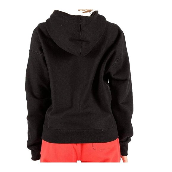 Champion Women Reverse Weave Fleece Pullover Black Hoodie - Picture 3 of 12